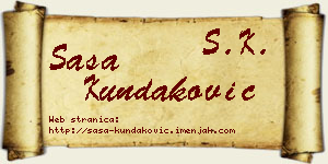 Saša Kundaković vizit kartica